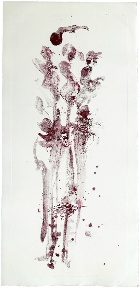 Druckgrafik Algrafie - "Die Schönen" Algrafie auf Büttenpapier 30x75 cm